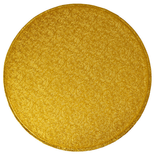 DecoPac 12" Round Gold Foil Cake Boards 1/2" Thick - 5 Pack