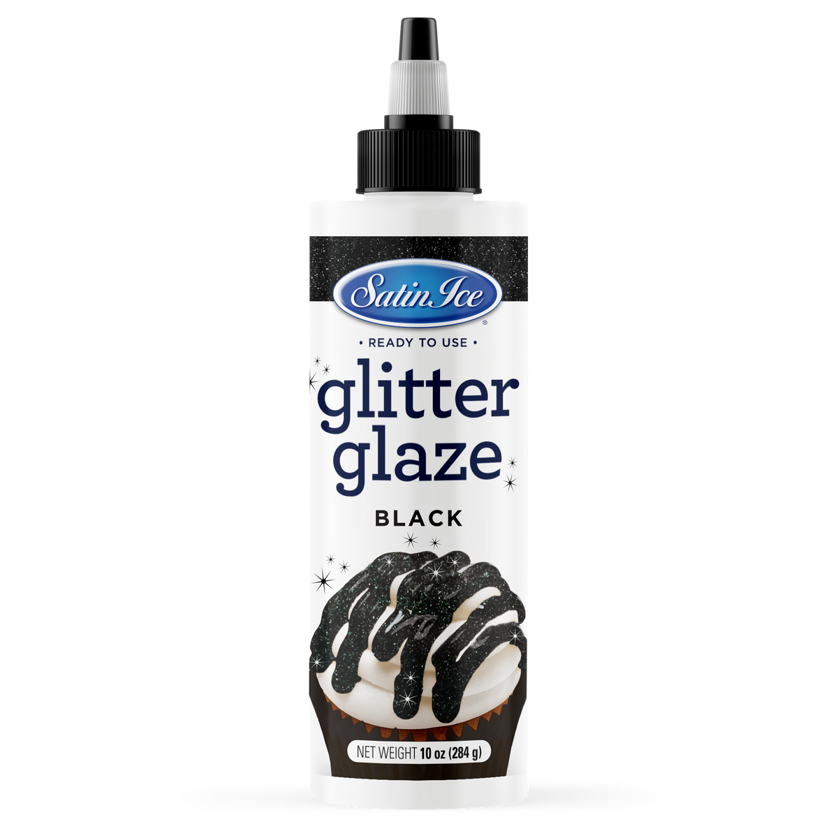 Satin Ice Black Glitter Glaze – 10 oz