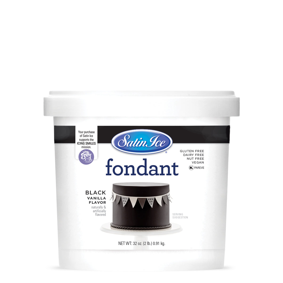 Satin Ice Black Vanilla Fondant – 2 lb