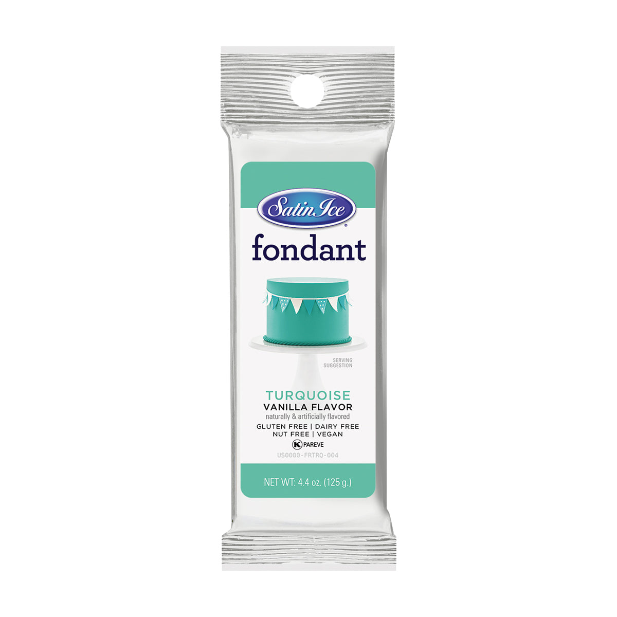 Satin Ice Turquoise Vanilla Fondant – 4.4 oz
