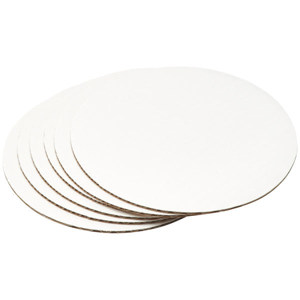 DecoPac 8" Round Waxed Corrugated Cake Boards - 6 Pack