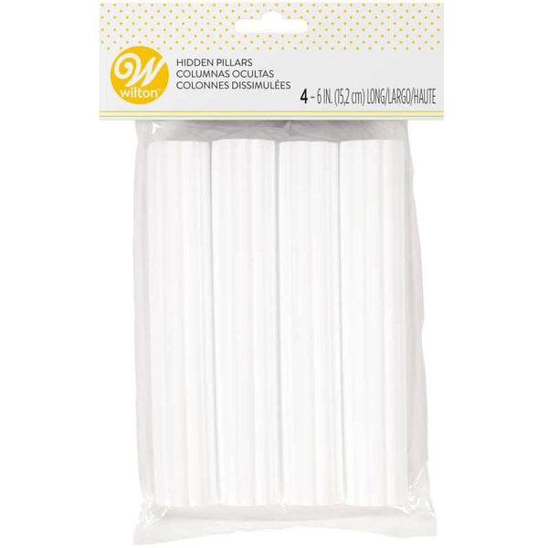 Wilton Hidden Cake Pillars – 6 in, 4 Pack