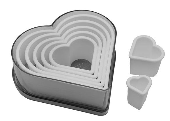 Ateco 7-Piece Plain Heart Cutter Set