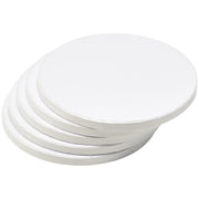 DecoPac 8" Round White Foil Cake Boards 1/2" Thick - 5 Pack