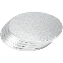 DecoPac 12" Round Silver Foil Cake Boards 1/2" Thick - 5 Pack