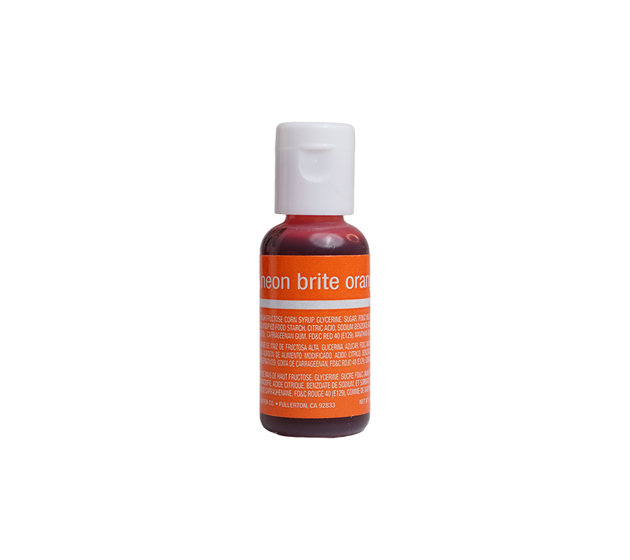 Chefmaster Neon Brite Orange Liqua-Gel Food Coloring – 0.7 oz