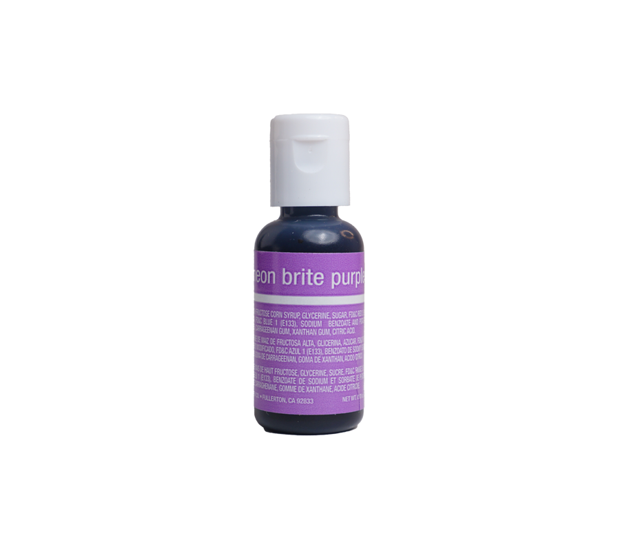 Chefmaster Neon Brite Purple Liqua-Gel Food Coloring – 0.7 oz