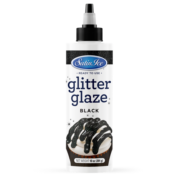 Satin Ice Black Glitter Glaze – 10 oz