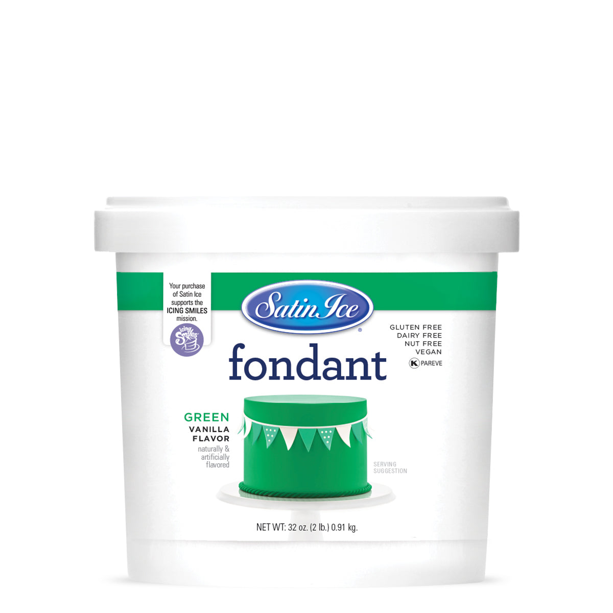 Satin Ice Green Vanilla Fondant – 2 lb