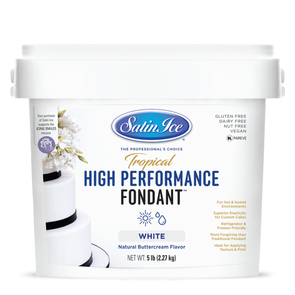 Satin Ice Tropical High Performance Fondant – White, 5 lb