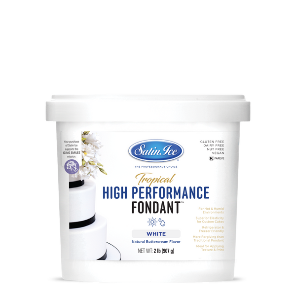 Satin Ice Tropical High Performance Fondant – White, 2 lb