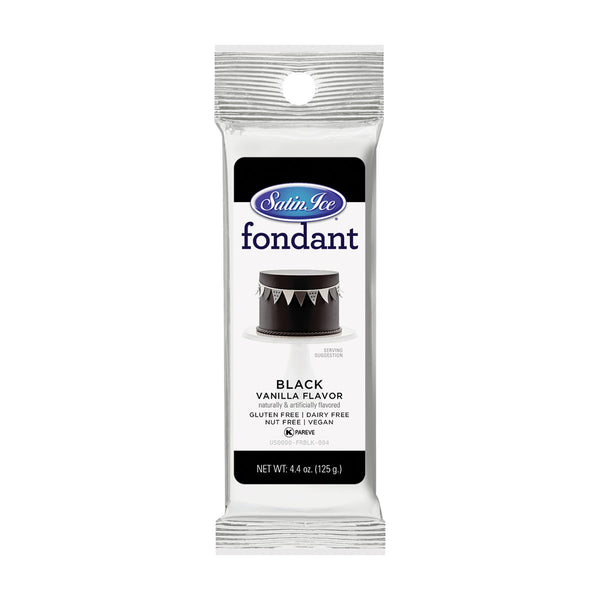 Satin Ice Black Vanilla Fondant – 4.4 oz