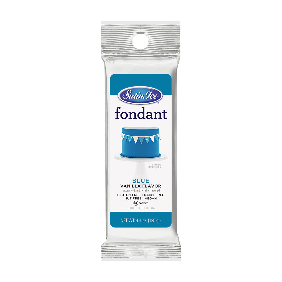 Satin Ice Blue Vanilla Fondant – 4.4 oz