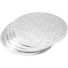 DecoPac 8" Round Silver Foil Cake Boards 1/2" Thick - 5 Pack
